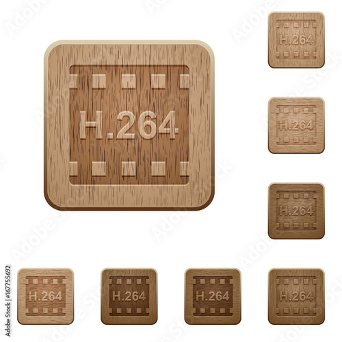 H.264 movie format wooden buttons