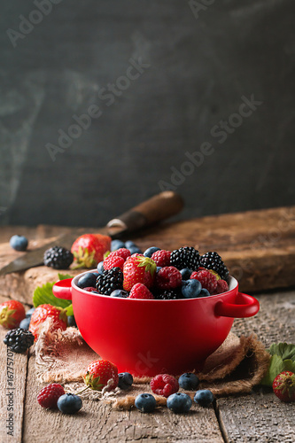 different berries in bowl.