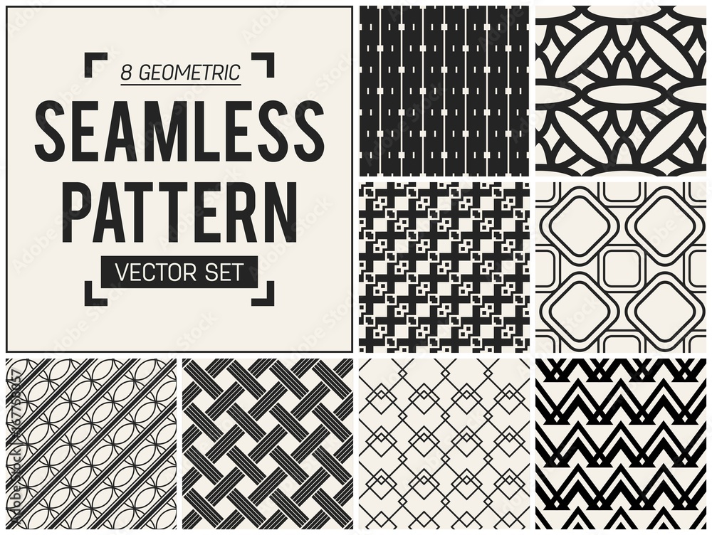 Abstract concept vector monochrome geometric pattern. Black and white minimal background. Creative illustration template. Seamless stylish texture. For wallpaper, surface, web design, textile, decor. Abstract concept vector monochrome geometric pattern. Black and white minimal background. Creative illustration template. Seamless stylish texture. For wallpaper, surface, web design, textile, decor.