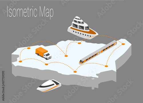 Map Saudi Arabia isometric concept.