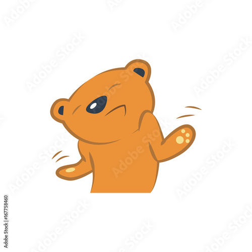 Cute bear ignoring