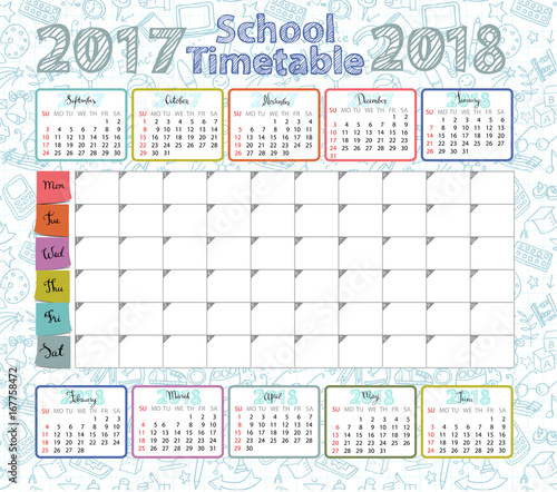 Template school timetable