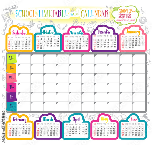 Template school timetable