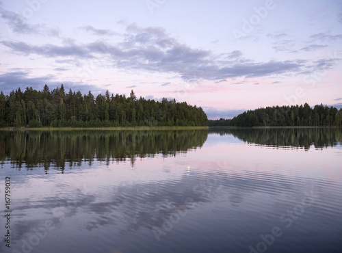 lake and forest in saima area in finland