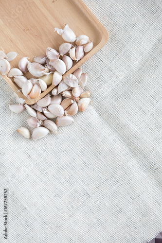 garlic , onion and fabric texture