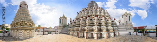 Photography 360 Panorama of Wat Arun Ratchawararam Ratchawaramahawihan in Thailnd