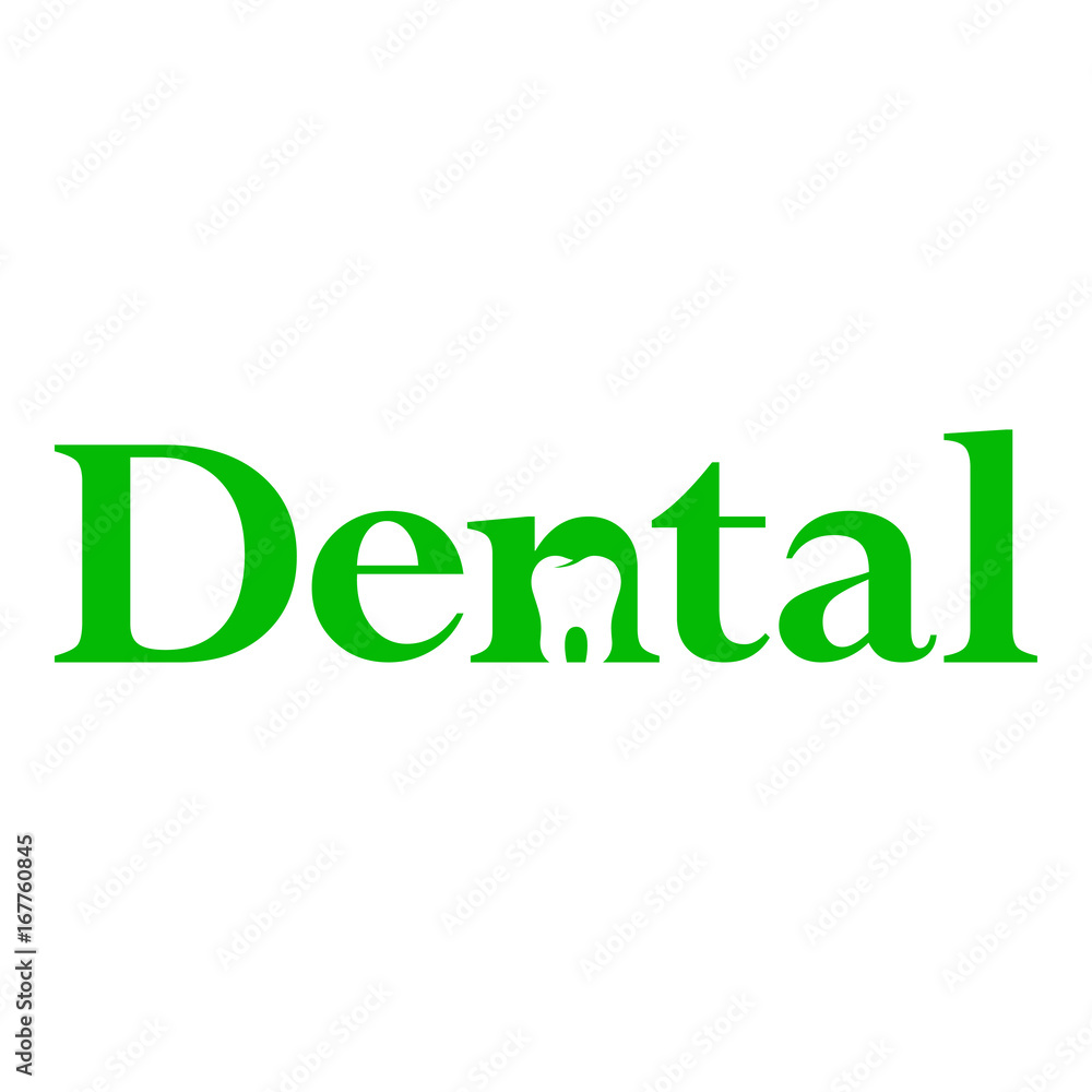 Logotipo Dental con muela en espacio negativo verde en fondo blanco