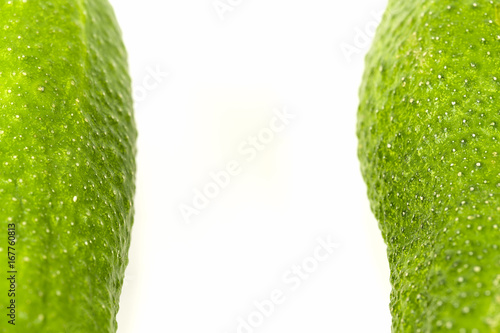fresh organic pickling cucumbers isolated on white background