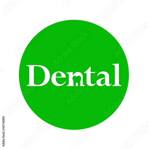 Logotipo Dental con muela en espacio negativo blanco en circulo verde
