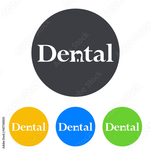 Logotipo Dental con muela en espacio negativo en circulo varios colores