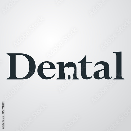 Logotipo Dental con muela en espacio negativo en fondo degradado