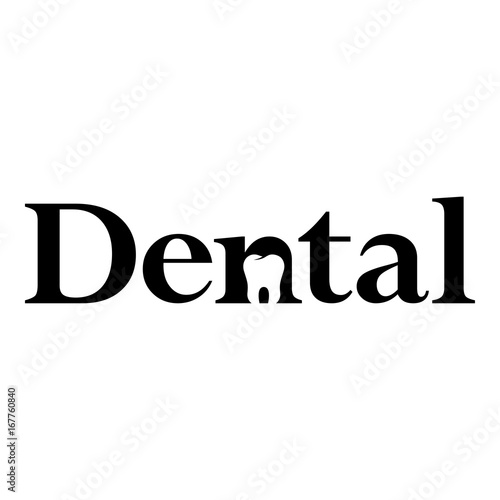 Logotipo Dental con muela en espacio negativo negro en fondo blanco
