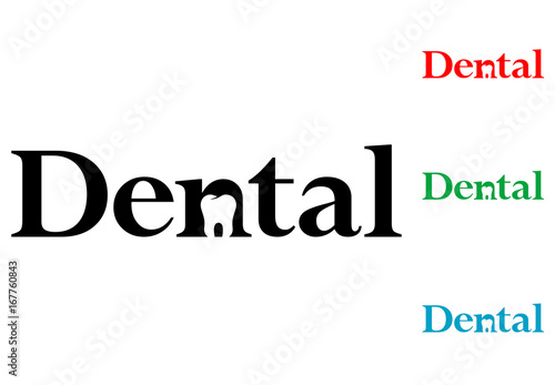Logotipo Dental con muela en espacio negativo varios colores