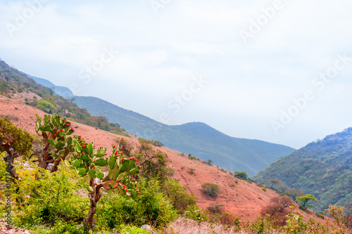 View on mountain landscape by Oaxaca in Mexico photo