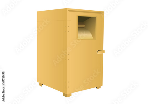 Clothes bank, donation box, container isolated