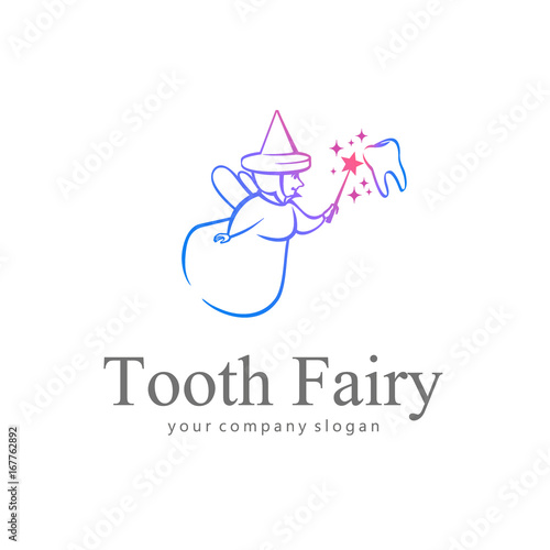 Logo the tooth fairy for children's dental clinic