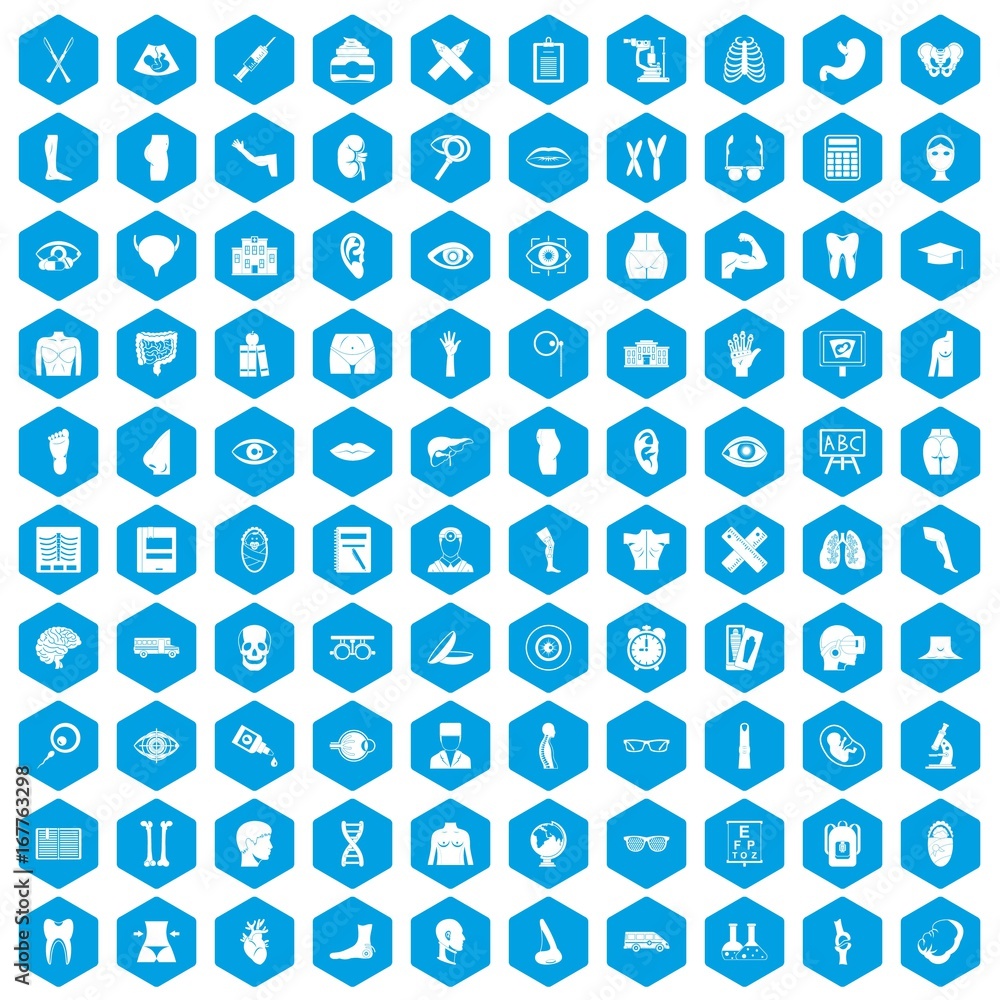 100 anatomy icons set blue 100 anatomy icons set blue