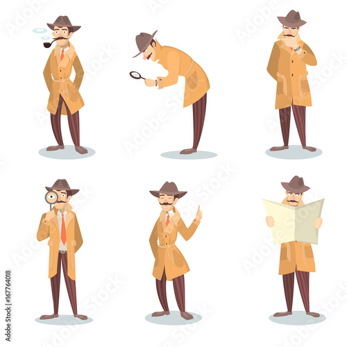 Isolated detective set.