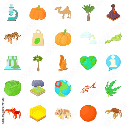 Wallpaper Mural Island icons set, cartoon style Torontodigital.ca