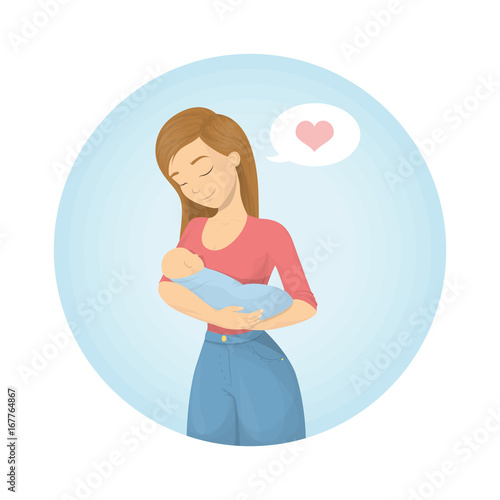Woman with newborn.