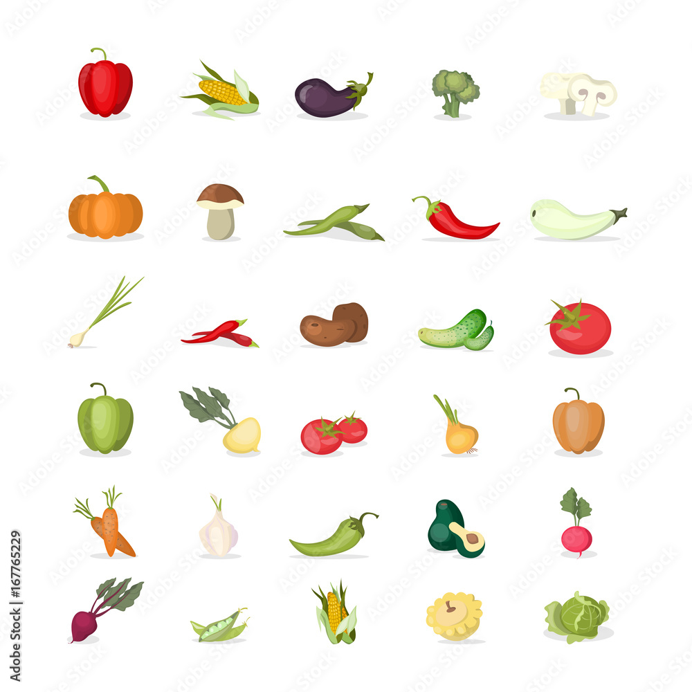 Fototapeta premium Isolated vegetables set.