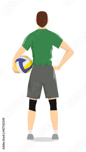 Isolated volleyball player.