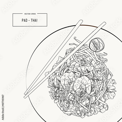 Pat Thai stir-fried rice noodle local Thailand food