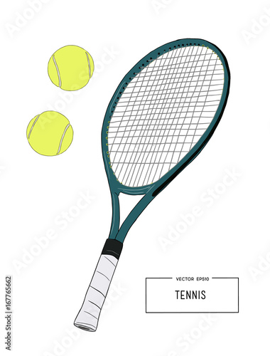 Vector illustration of drawing Tennis Set © Yada