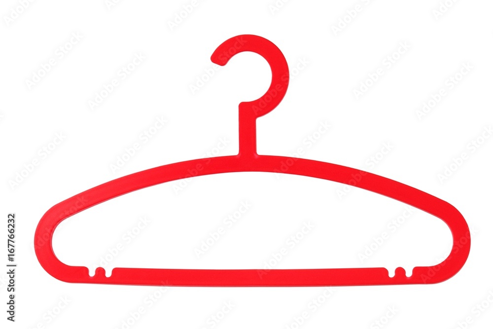 Plastic hanger on white Plastic hanger on white
