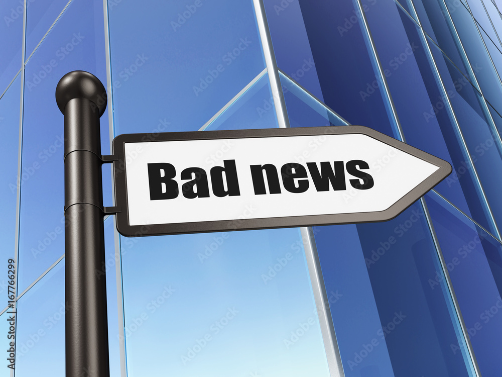 News concept: sign Bad News on Building background