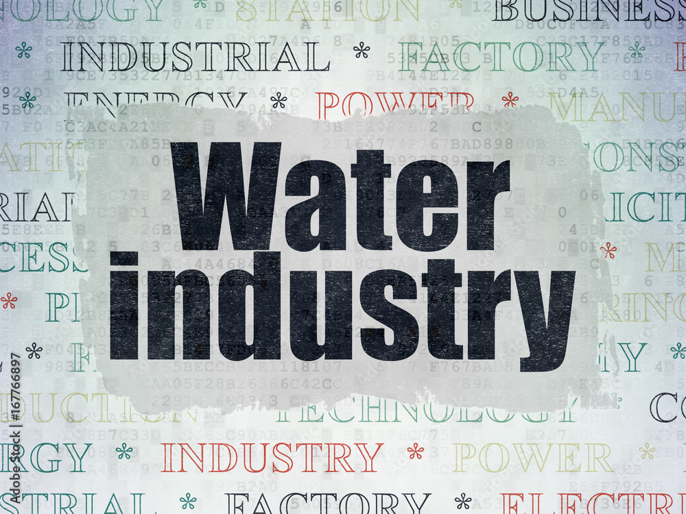 Manufacuring concept: Water Industry on Digital Data Paper background