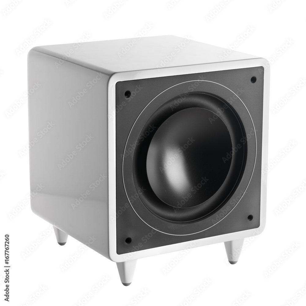 Fototapeta premium Subwoofer on white background