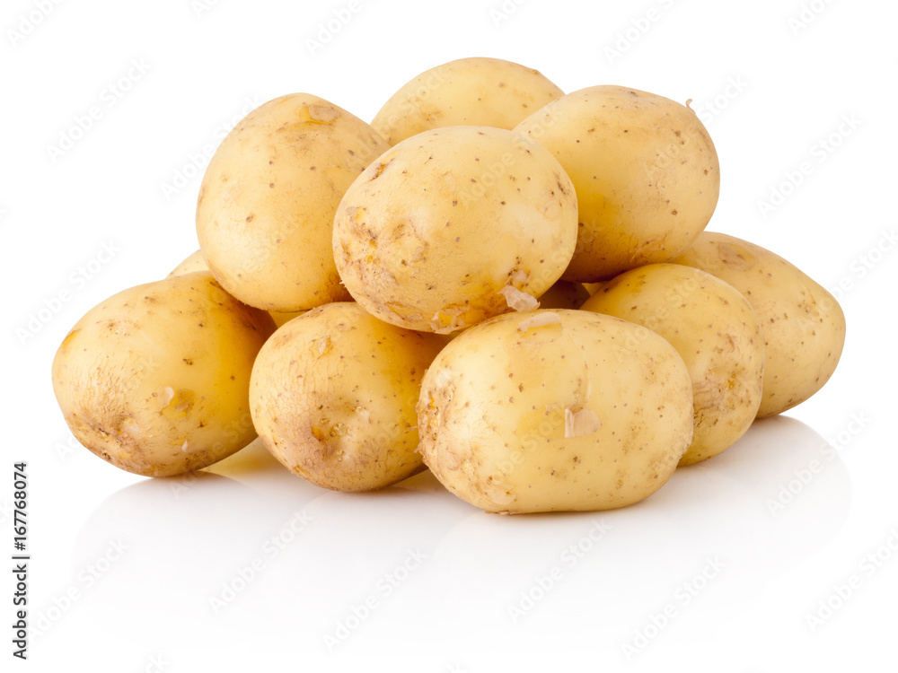 New potato isolated on white background New potato isolated on white background