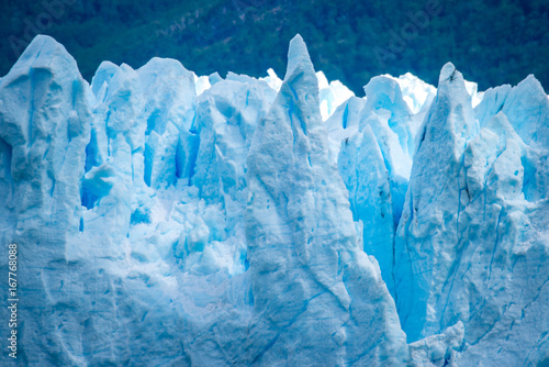 Beautiful view of the surface of a blue glacier. Shevelev.