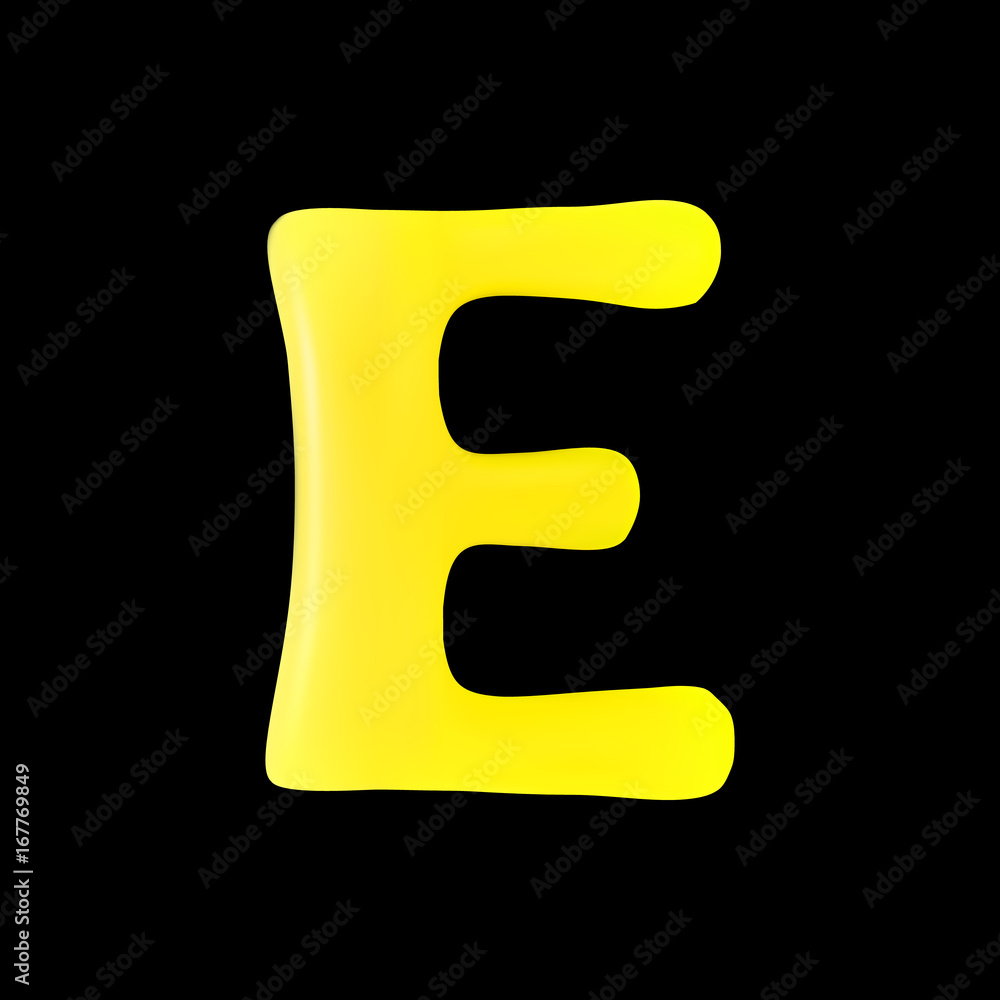 Realistic letter E isolated on black background. 3d. Stock - Vector illustration Realistic letter E isolated on black background. 3d. Stock - Vector illustration