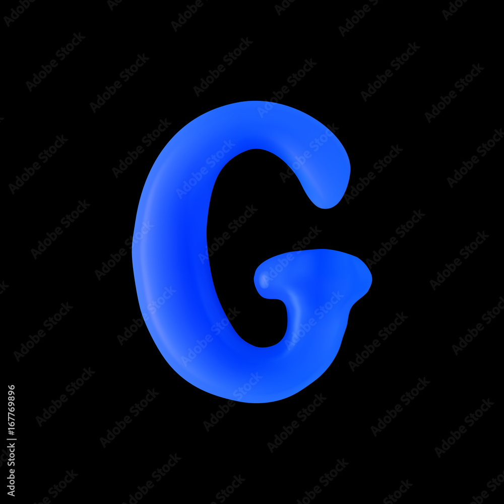 Realistic letter G isolated on black background. 3d. Stock - Vector illustration Realistic letter G isolated on black background. 3d. Stock - Vector illustration