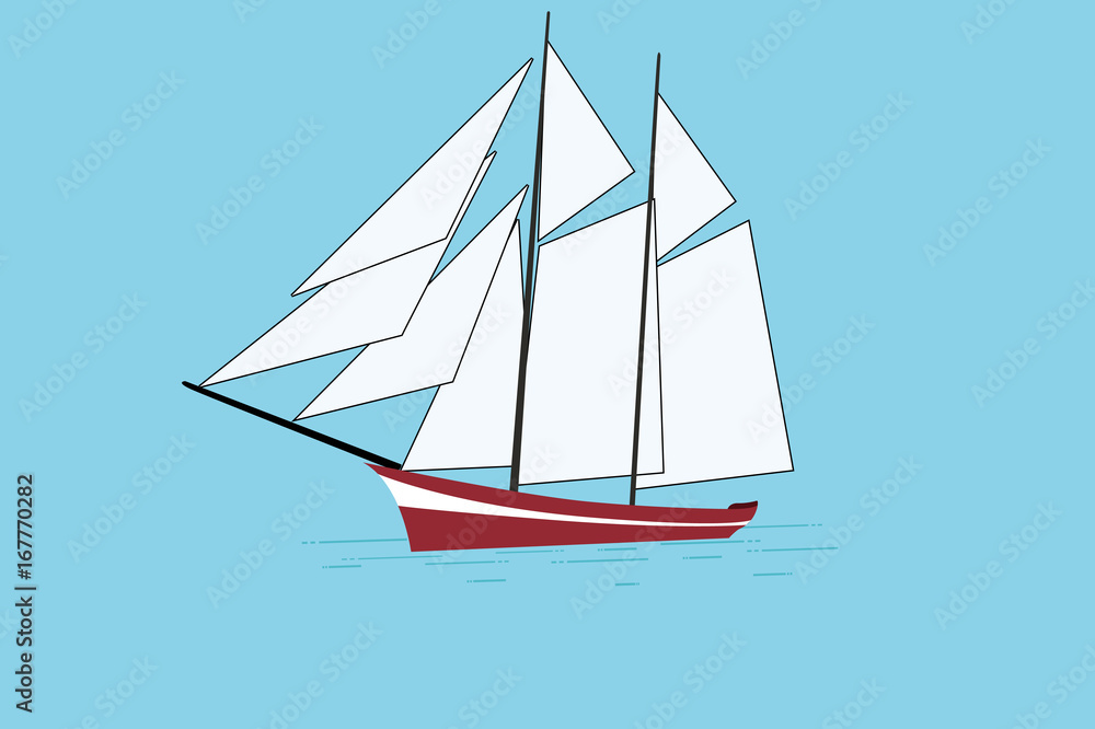 Cruise ship isolated on blue background. Vector flat style illustration Cruise ship isolated on blue background. Vector flat style illustration