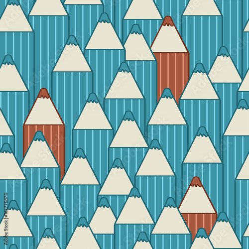 Seamless pattern with cute cartoon pencils. Vector illustration.