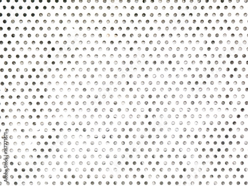 White dotted grunge metal grid grate pattern texture.