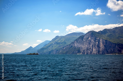 View of Lake Garda from Mount Monte Baldo. Italy, the Dolomites. © Watercolor_Art_Photo
