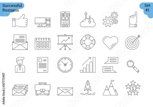 Linear icon set 1 - BUSINESS