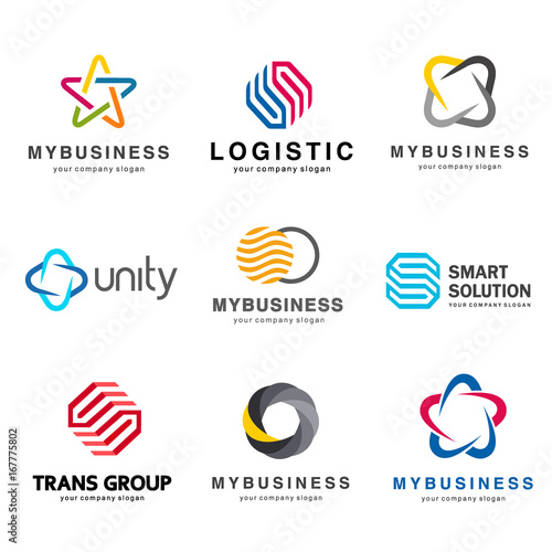 Billede på lærred Collection of vector logos for your business.