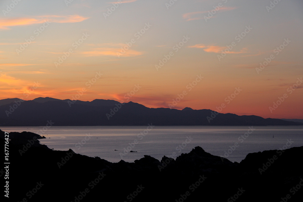 The sunset at the Cap de Creus in the photo Llanca and the Port de la Selva The sunset at the Cap de Creus in the photo Llanca and the Port de la Selva