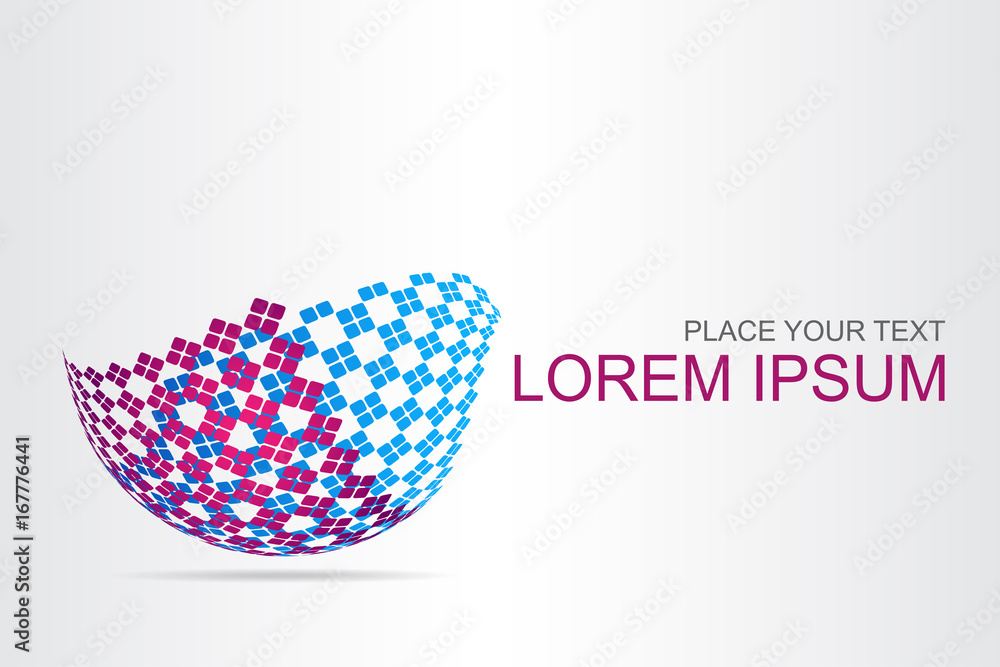 Logo stylized spherical surface with abstract shapes Logo stylized spherical surface with abstract shapes