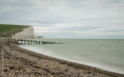Seven Sisters and Belle Tout Lighthouse from Cuckmere Haven - East Sussex, UK