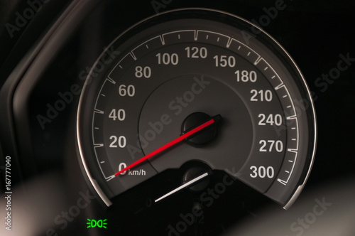 Speedometer with the top speed of 300 km/h.