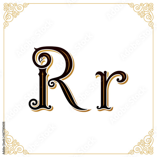 Vector Vintage Font. Letter and monogram in the calligraphic style. Qualitative manual work