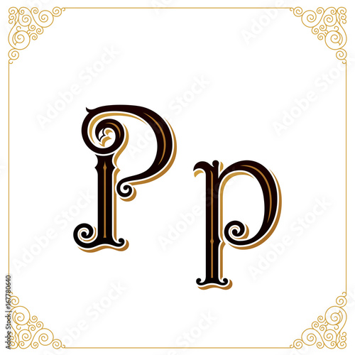 Vector Vintage Font. Letter and monogram in the calligraphic style. Qualitative manual work