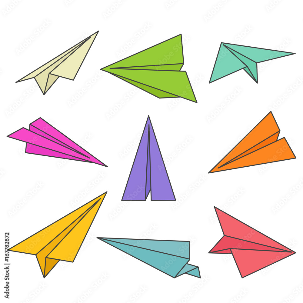 Paper Planes With Outlines
