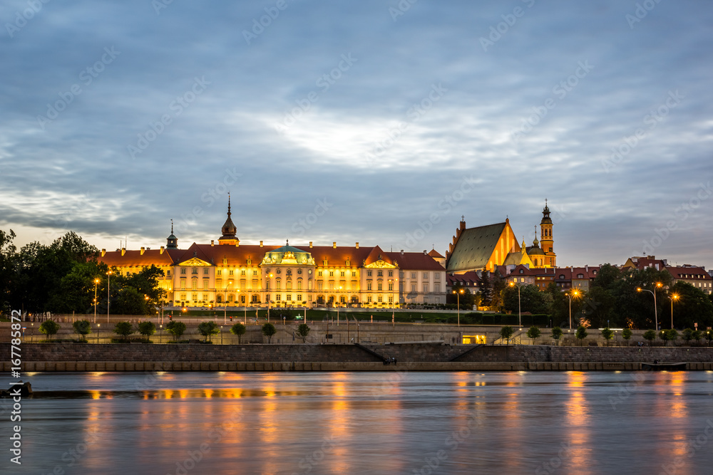 Royal Castle and Vistula river in Warsaw, Poland